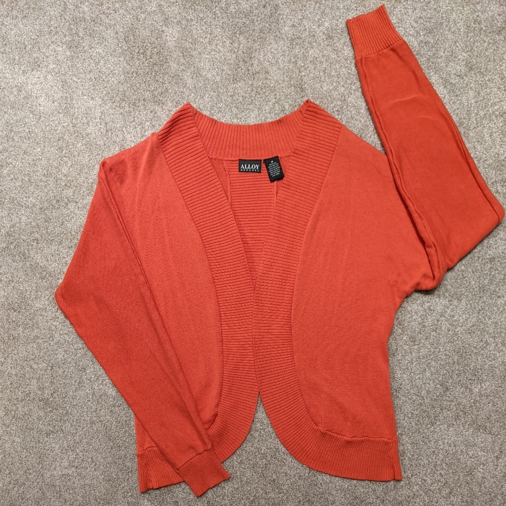 Alloy Orange Open Front Cardigan